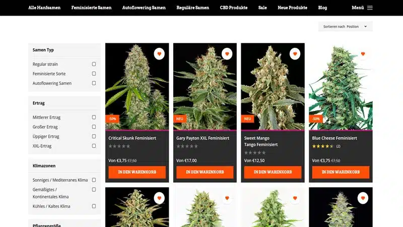 Weed Seed Shop Webseite Weed Seed Shop
